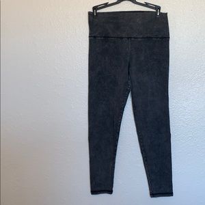 Aerie Acid Wash Grey Leggings Size L 7/8 length